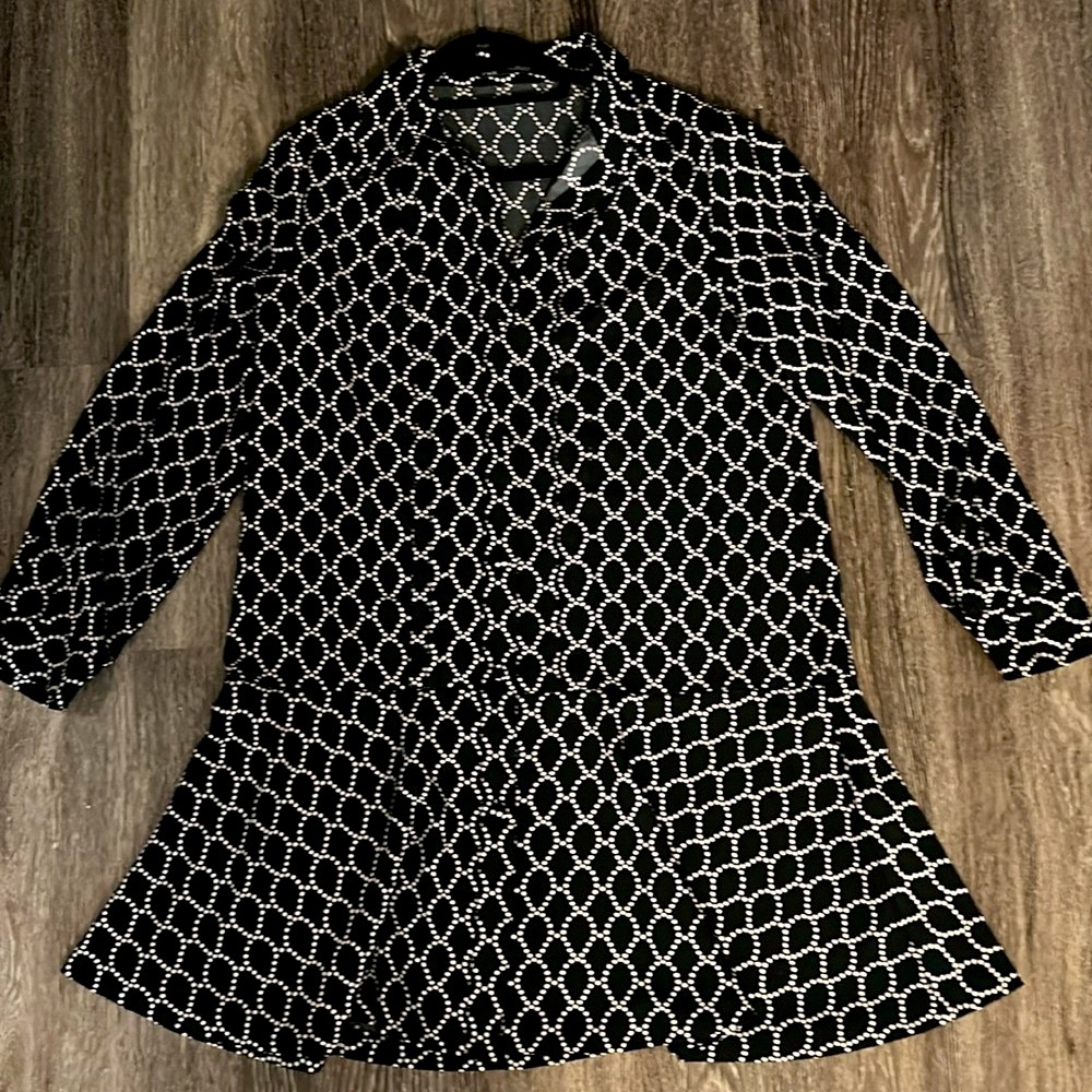 Zara print button down dress